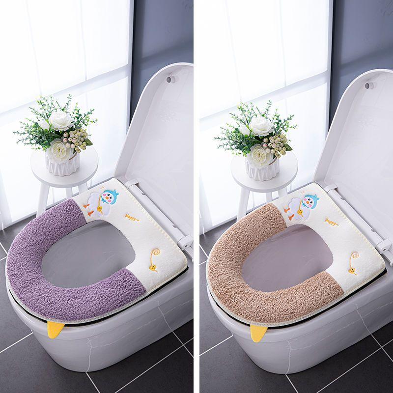 Universal Closestool Cushion Fully Enclosed Closestool Cushion Thickened Closestool Cover Cartoon Waterproof Cushion Zipper Closestool Cushion