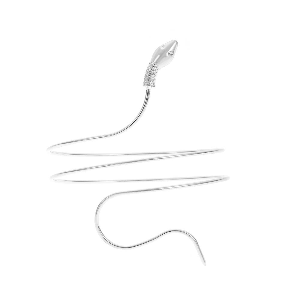 Brățară retro din aliaj în formă de șarpe: Brățară de braț și manșetă animal răsucit la modă