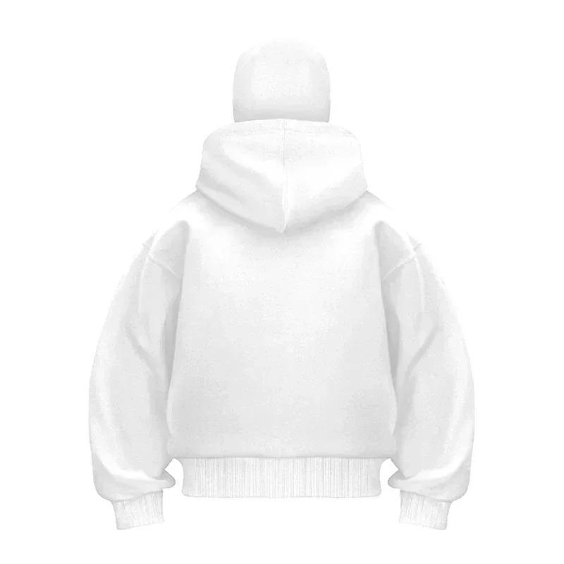 BeatStreet Herren und Damen Sturmhaube Y2K Gothic Harajuku Winter Neuartikel Doppelte Kapuzenpullover Herren Kapuzenmaske Reißverschluss Sportbekleidung