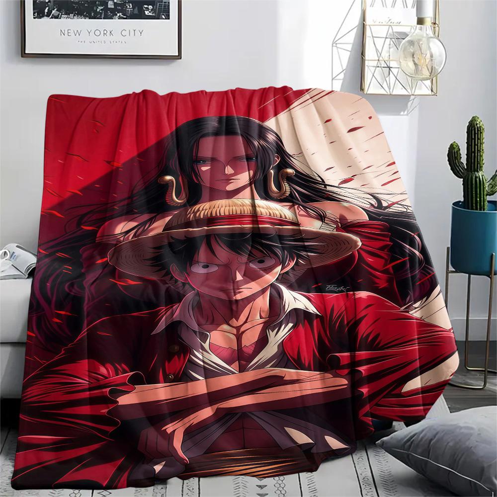 1PC Luffy D Patterned Flannel Blanket Suitable For All Seasons For Home Decor Warmth And Comfort Gifts Holiday Present