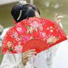 Éventail pliant Vintage en dentelle, motif de fleur de pivoine, éventail de danse chinoise portatif, main d'été pour la photographie et les événements de danse