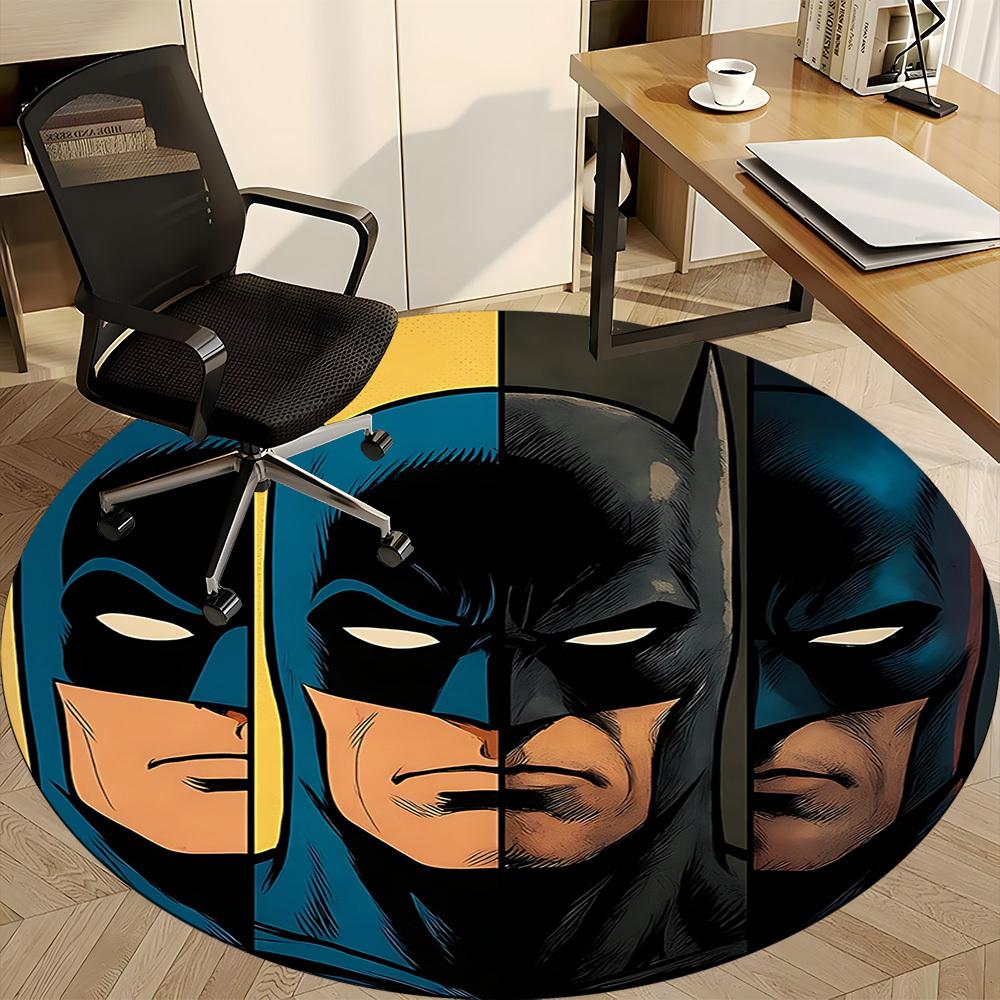 1pz Tappeto Rotondo Ufficio Batman, Sotto Sedie da Ufficio Camera da Letto Soggiorno Arredamento Casa, Decorazione Stanza, Disponibile in Varie Misure