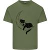 A Cat Reading a Book On the Moon Unisexs Light Cotton TShirt