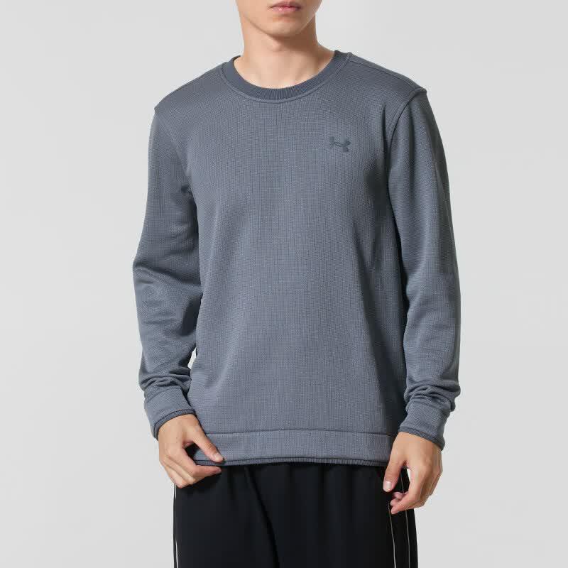 Мужской флисовый пуловер с круглым вырезом для гольфа Under Armour L серый