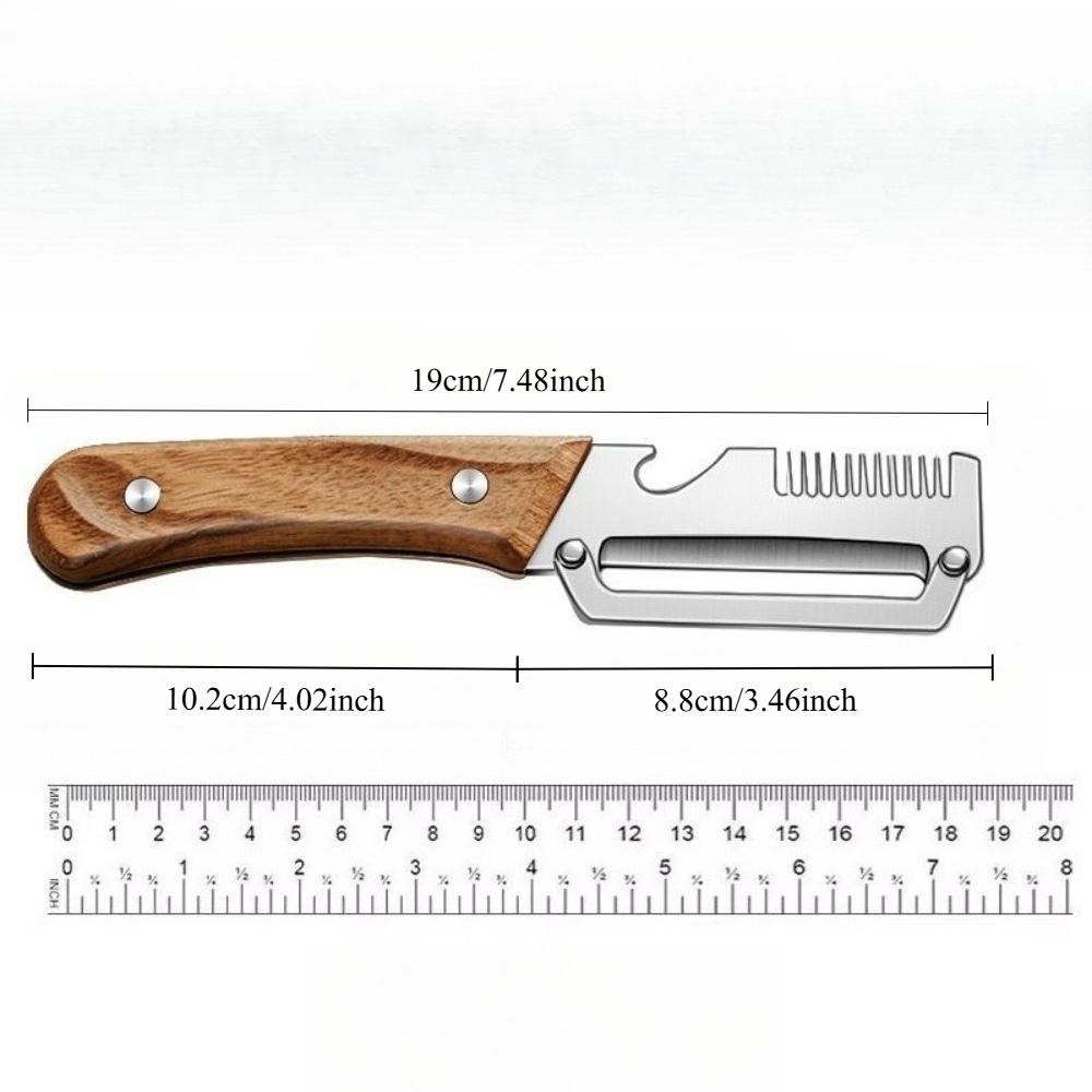 New peeler Wooden Handle Onion And Celery Cutting Tool - Multi-Functional Kitchen Tool Household Stainless Steel Onion Slicer