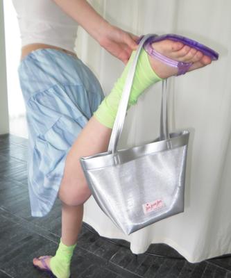 Funfromfun Mesh Basket Bag, Silver