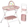 UBRAVOO Baby Portable Changing Table, Foldable, Height-Adjustable Changing Table with Wheels, Nursery Organizer and Newborn Storage Shelf