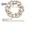 Decorative Clothing Pin Women Rhinestone Hollow Wreath Brooch, Dainty Badge Vintage Pin, Sweater Cardigan Coat Dress Jewelry Accessories Sturdy Metal