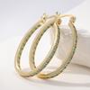 Trend Turquoise Golden Plated Large Round Hoop Earrings for Women Vintage Party Holiday Jewelry Accessories Perfect Gift