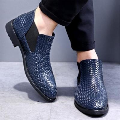 Men's Fashion Ankle Boots Slip On Leather Shoes Classic Casual Men Short Chelsea Boots
