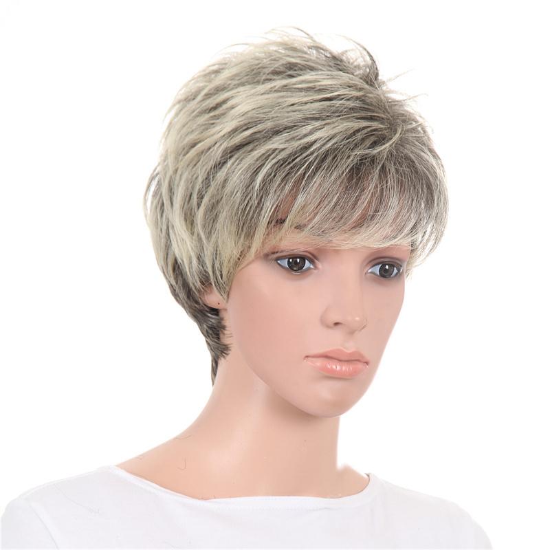 Synthetic Women's Wigs Curly Short Wigs for Women Blonde Ombre Wig Female Daily Cosplay Grandmother Mommy Wig Natural