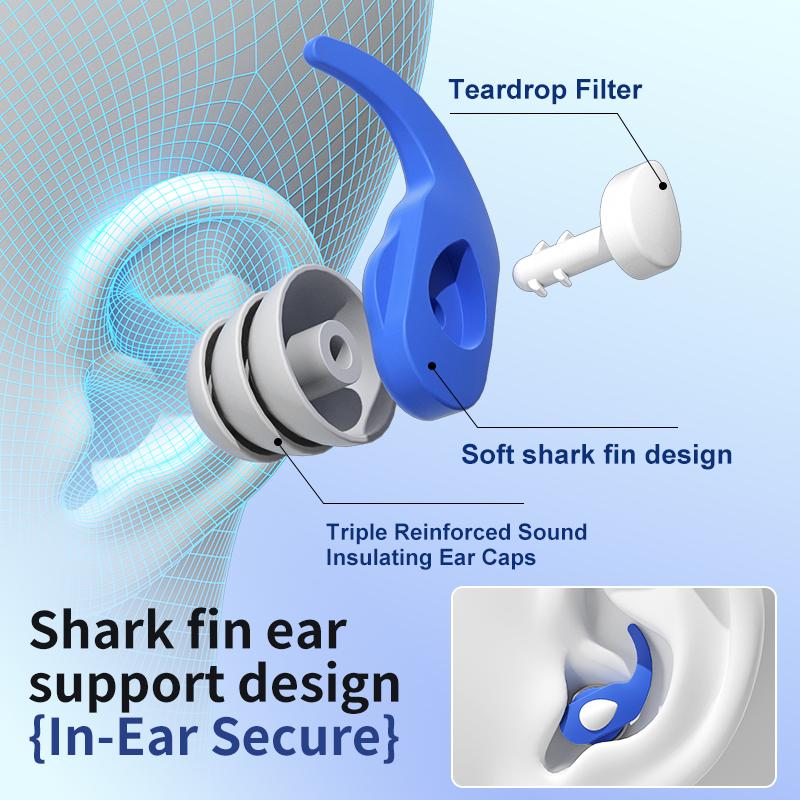 1 Pair Silicone Ear Protection Earplugs Waterproof Anti-Noise Ear Plugs Soft Comfort Soundproof Ear Plugs for Sleeping Swimming