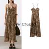 Summer New Arrival Women's Clothing Island Vacation Style Sexy Tiger Pattern Draping Effect Long Braces Dress 6607808