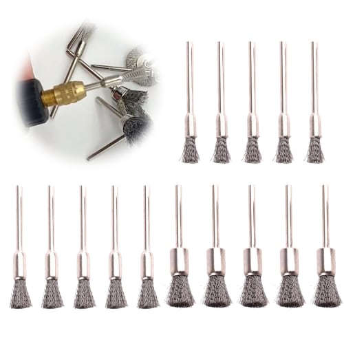 15-Piece Pen-Shaped Stainless Steel Wire Brush Set for Removing Rust and Dirt, Polishing Brushes, Paint Stripping, Grinding, Polishing Wheels, Rotary