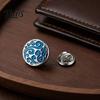 Cast Alloy Lapel Pin Vintage Embossed Pattern Pin, Zinc Suit Polished Edge Metal Button Collar for Men Formal Corsage Coat Decoration 3D