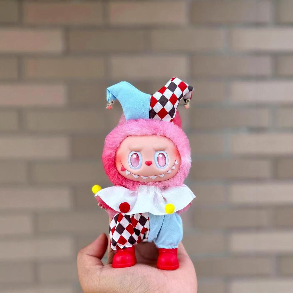 17cm Labubu Doll Clown Outfit: 1st, 2nd, 3rd Gen Sitting Party Clothes Set