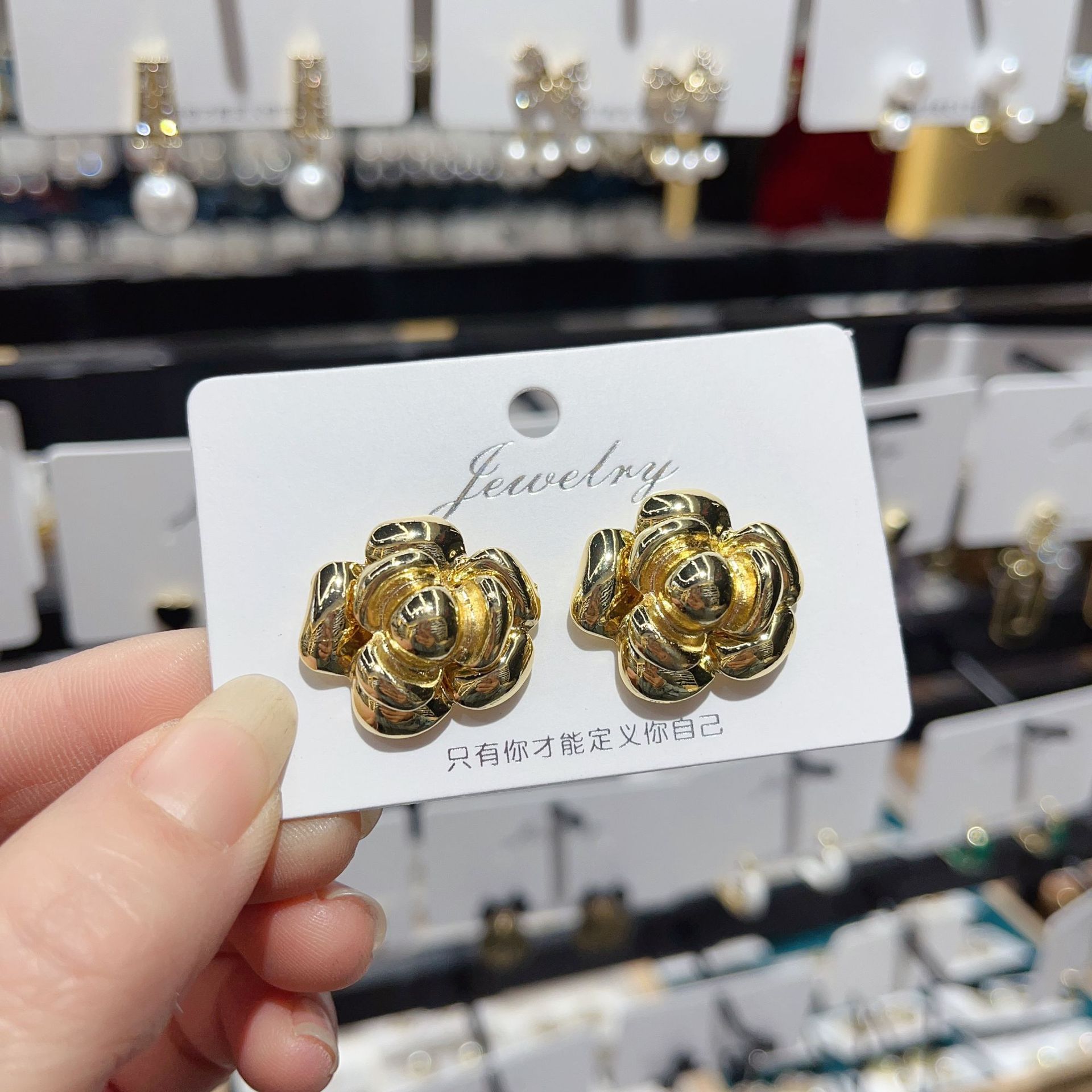 Серебряная игла ретро средневековый металлический цвет трехмерная серьга-гвоздик роза камелия нишевый темперамент серебряная игла серьги женские