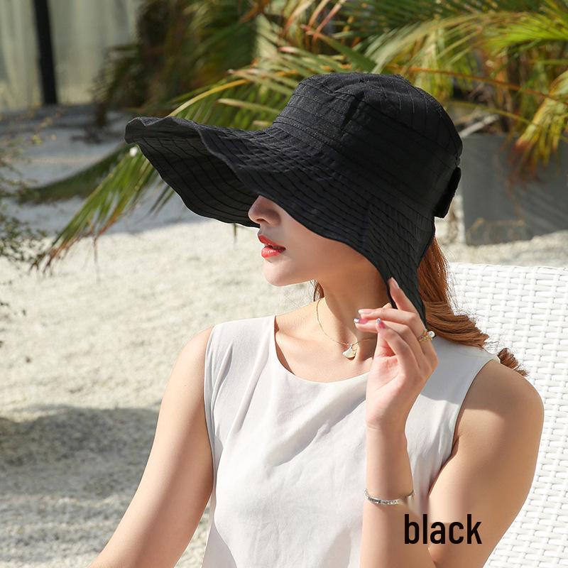 Korean Style Wide Brim Anti-UV Roll-Up Sun Hat for Adults