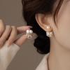 Elegant Pearl & Wood Horse Stud Earrings - Versatile, Luxury Accessories for Women