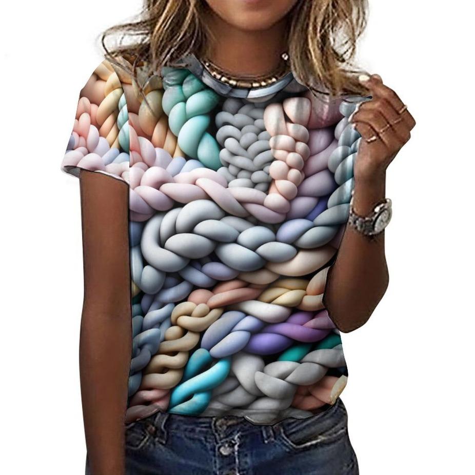 Stone Brid Pattern Crew Neck Short Sleeve 3D Print T-Shirt Casual Weekend Wear for Men and Teens Vacation Resorts Spring/Summer/Fall