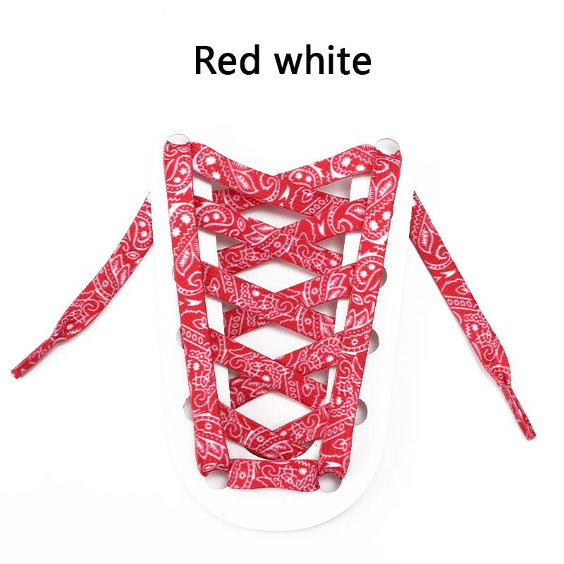 Flat Shoelaces Cashew Flower Basketball Shoe Laces For Sneakers Hand-painted Printing Sports Shoelace Shoestrings 1 Pair
