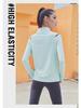 Men's and Women's Quick-Dry Cationic Running Jackets: Loose Fit, Stand-Up Collar, Long-Sleeve T-Shirts.