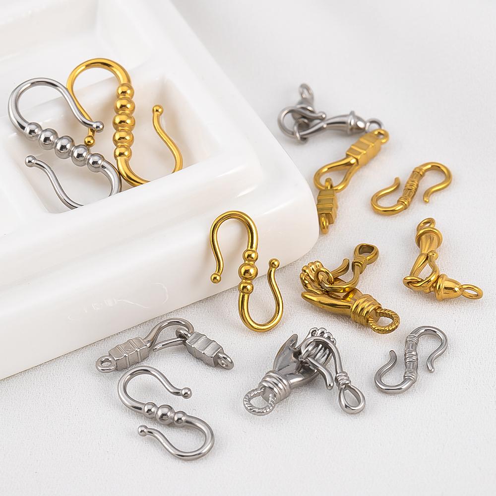 2pcs Multi-Design 304 Stainless Steel Connectors For DIY Unique Bracelet Necklace Jewelry Findings Wholesale Clasp Supplies