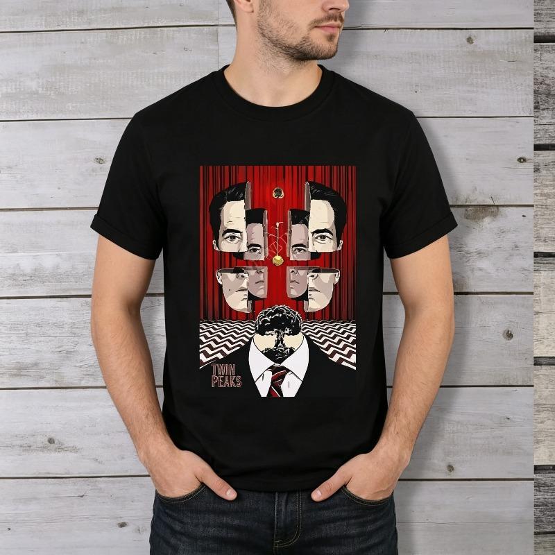 Retro Twin Peaks Abstract Art Tshirt Unisex Unisex Casual Tees Harajuku Fashion New Style Oneck Street Fashion