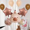 10-piece Capibara-themed Aluminum Film Balloon Set for Children's Birthday Party Decoration Supplies