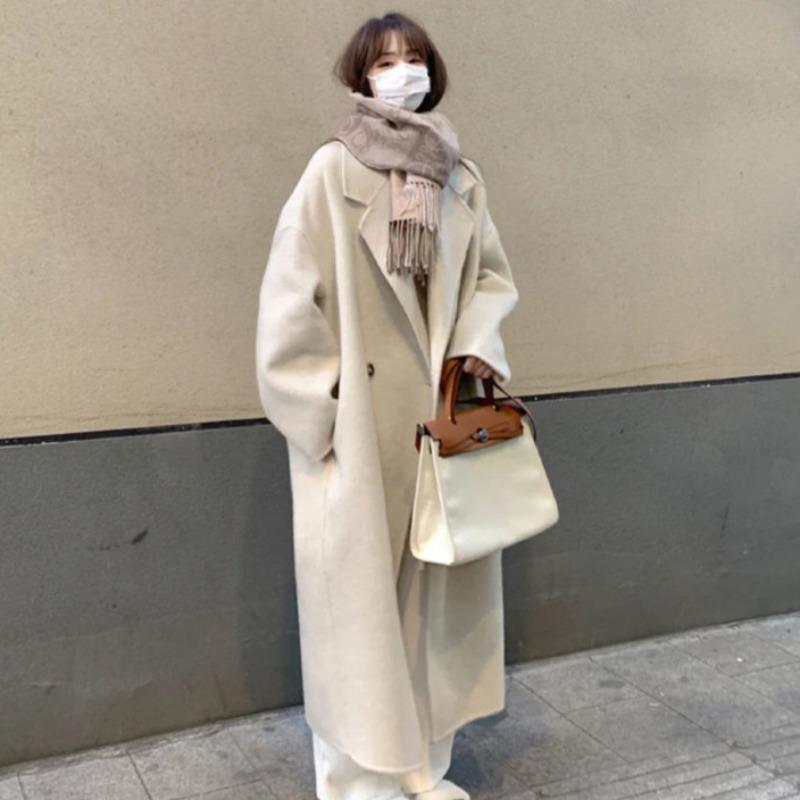 Autumn and Winter Women's New Woolen Long Coat