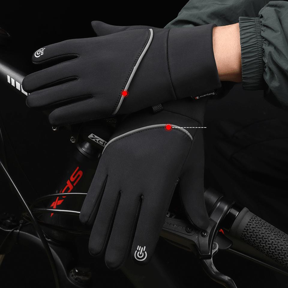 Loogdeel Winddichte Touchscreen-Fahrradhandschuhe Ski Wandern Motorradhandschuhe Winter Thermische Vollfinger-Radhandschuhe