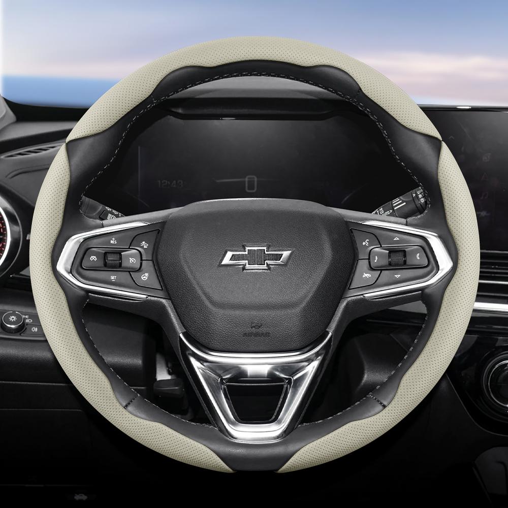 Suitable for Chevrolet Breathable Holes Leather Steering Wheel Cover Segmented Quick Release Design Non-Slip and Durable Cruze Spark Captiva Orlando L