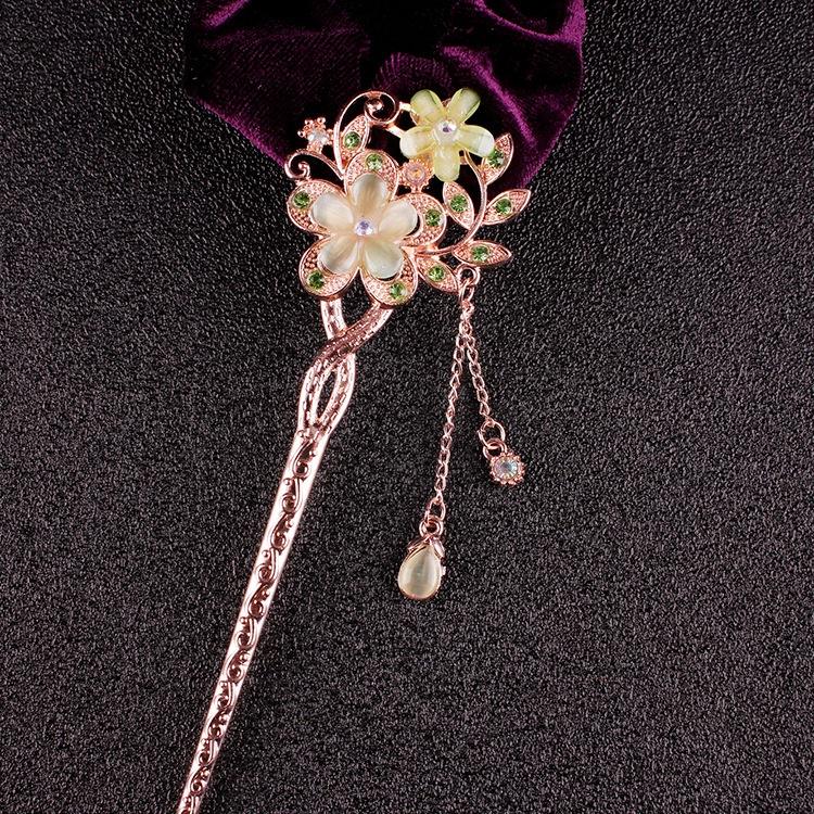 Colorful Flower Hollow Hair Clip Hair Accessories Women Fashion Rhinestone Hairpin Headwear