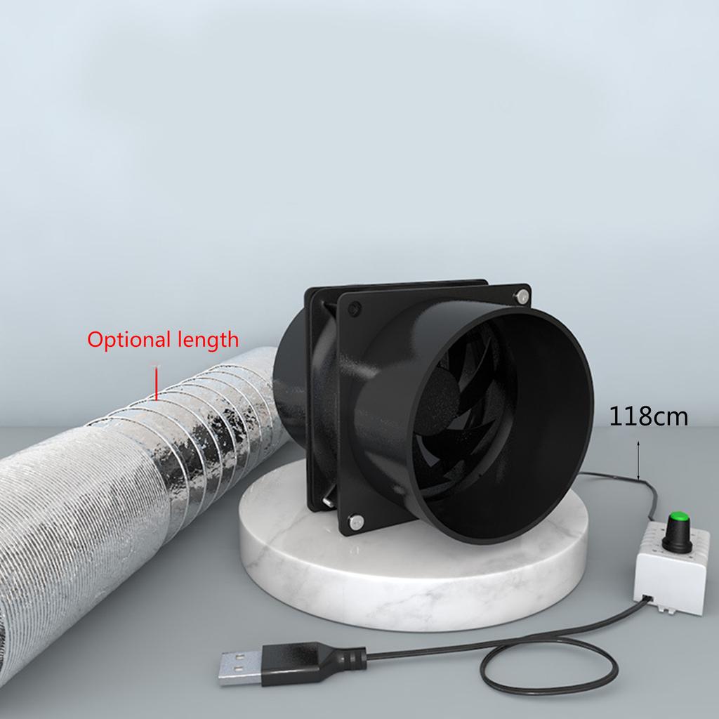 USB Einstellbare Geschwindigkeit Lötrauchabsauger ESD Dunstabzugshaube Ventilator Rohrkanal Abluftventilator mit 1/3/6M Rohr Ventilator