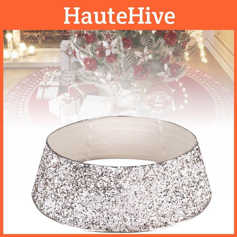 Luxurious Silver White Beaded Christmas Tree Skirt Perfect For Festive Seasonal Decor