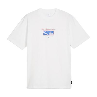 Tricou Casual cu Gât Rotund și Mânecă Scurtă cu Imprimeu Personaj Bărbați Topuri Alb 624051-02
