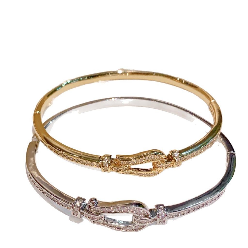 2026 Horseshoe Buckle Bracelet Women's Light Luxury High-end Feeling Full Diamond Bracelet Niche Design Fashion Bracelet Jewelry