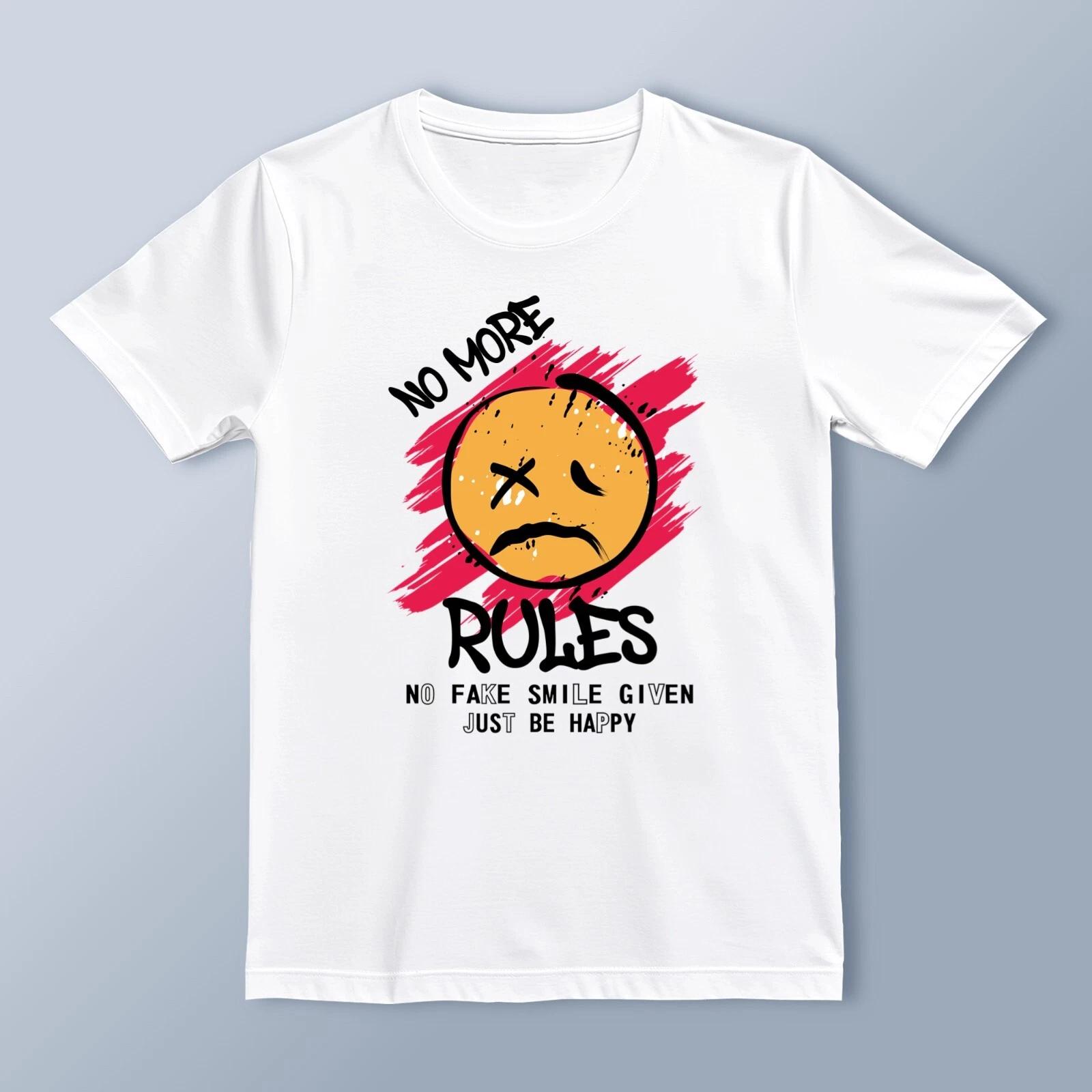 No More Rules Grunge Streetwear T-Shirt | Edgy & Bold Graphic Tee | Unisex Cas M