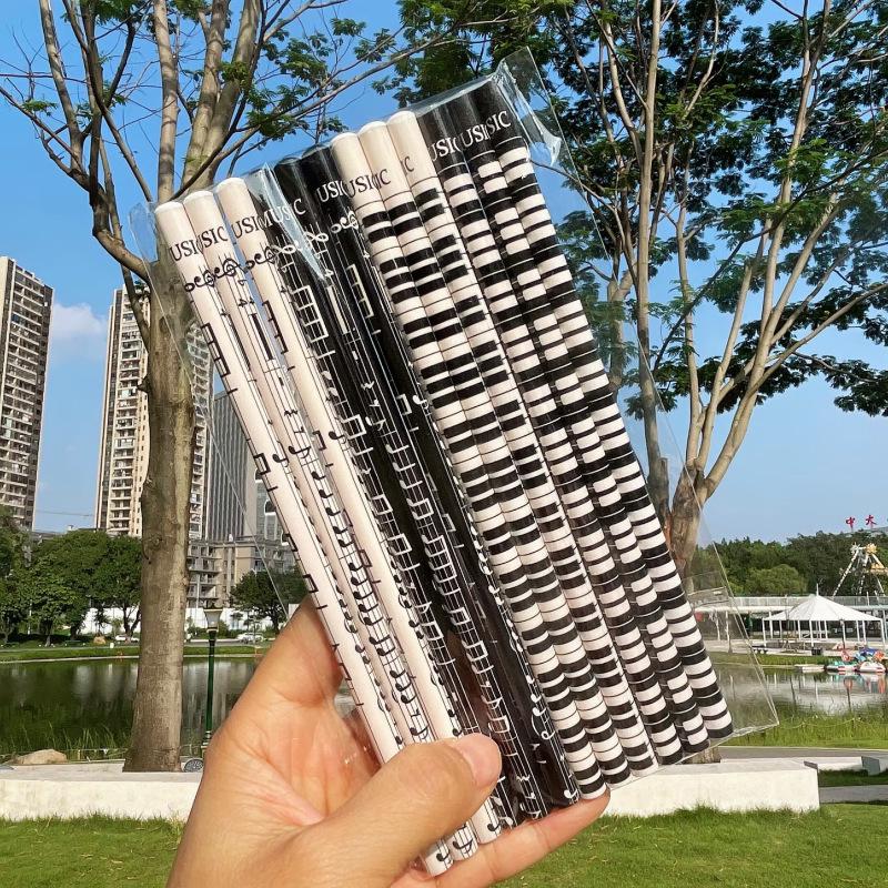 Musical Note HB Pencils, Black & White, for Primary Students - School Stationery & Children s Prizes HB