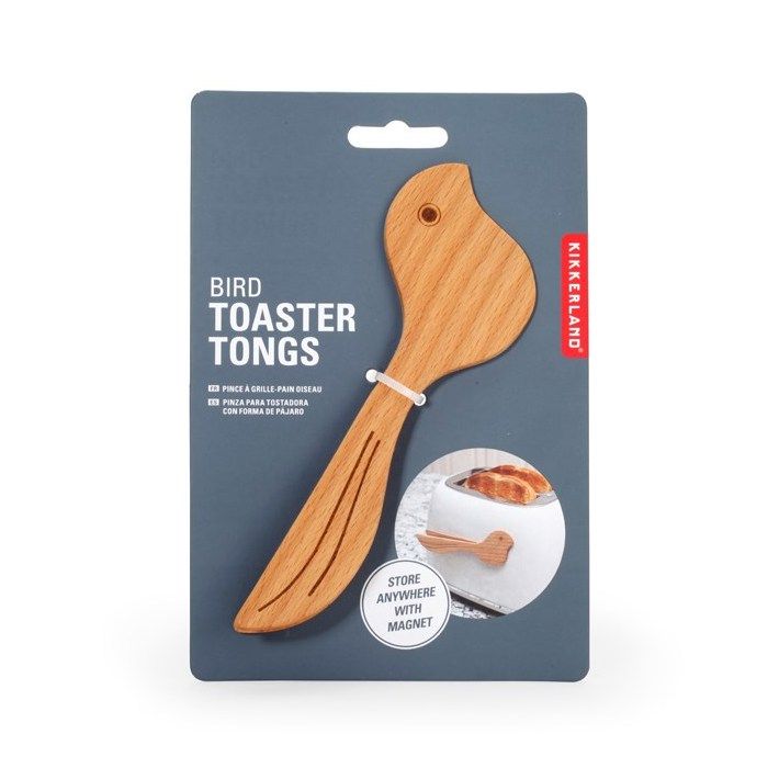 Ustensiles - Kikkerland : Pince à toast en bois