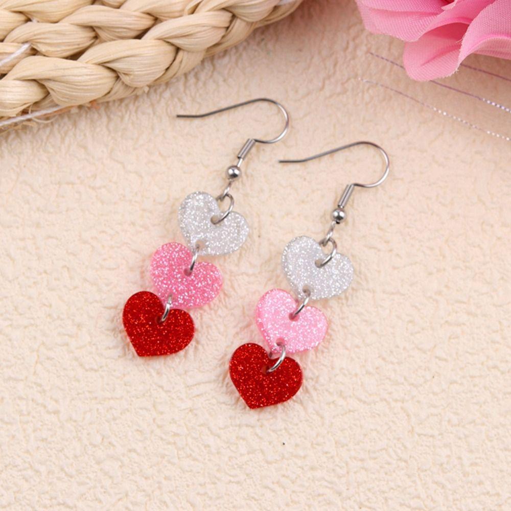 Acrylic Valentine's Day Earrings Rose Lips Dangle Earrings Jewelry Accessories Love Earrings Daily