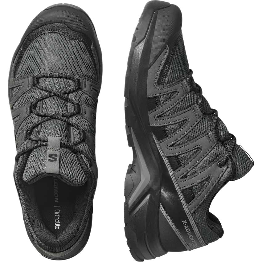 Salomon X-Adventure Leather Fashionable Versatile Comfortable Low-Top Hiking Shoes Men Hiking Shoes Black Gray 478092
