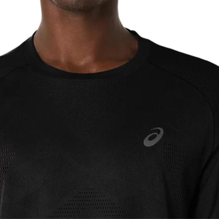 Asics Metarun Logo Comfortable Breathable Round Neck Raglan Short Sleeve T-Shirt Men Tops Black 2011D286-001