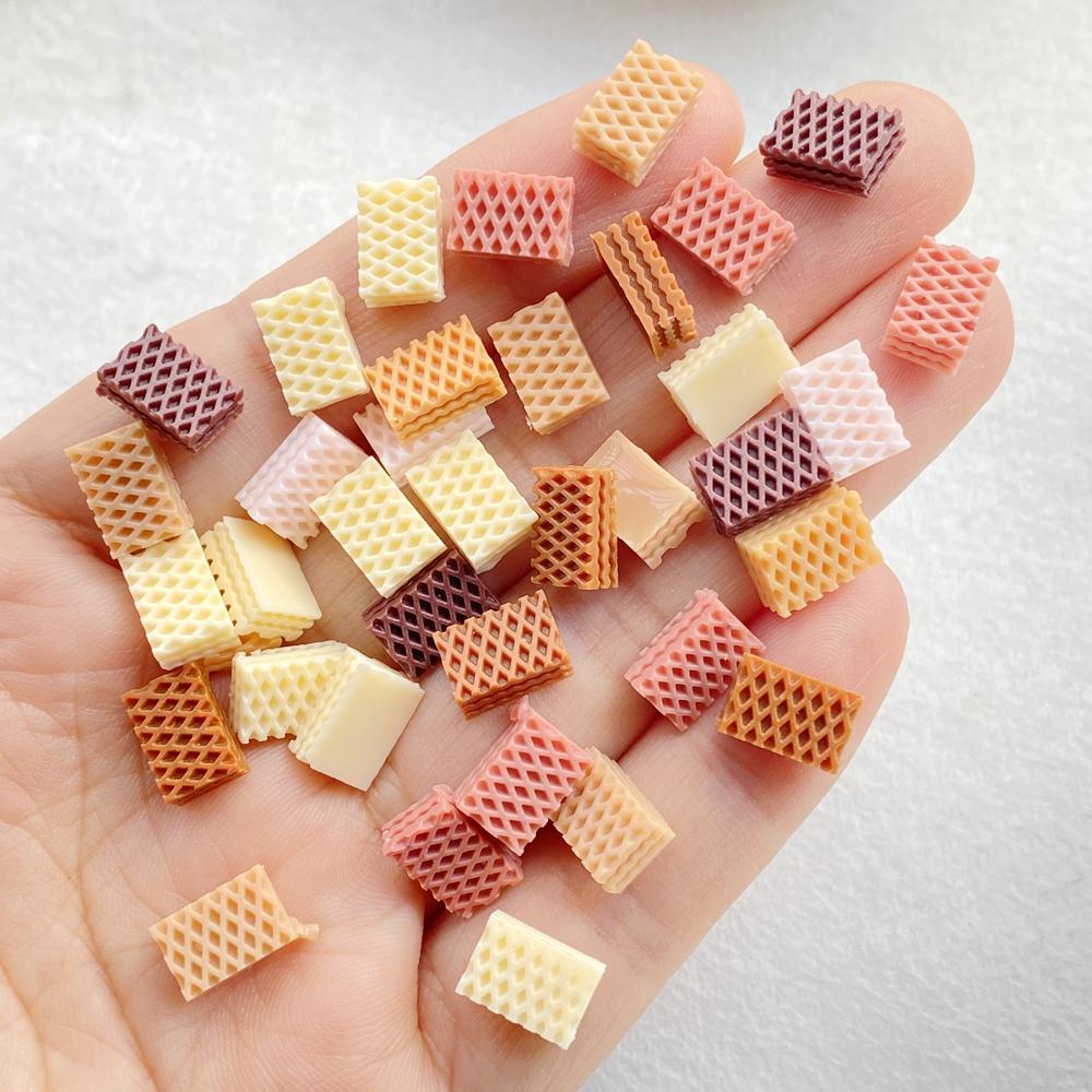 

50pcs Resin Mixed Circle Grid Chocolate Chip Cookies Nail Art Flatback Scrapbook DIY Wedding Applique Jewelry Accessories Crafts