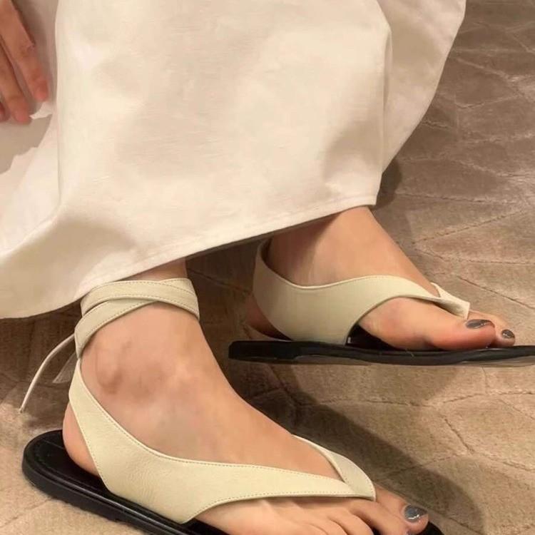 Fashion Women’s Fashion Ankle Strap Thong Flat Sandals | Comfort Leather Summer Casual Beach Footwear