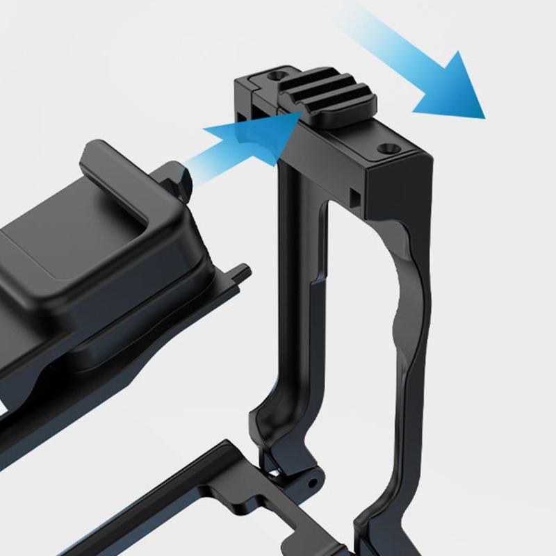 Camera Protective Handle Frame with Quick Detach Function Cold Shoe Mount Ergonomic Comfort Stability Boost for Action 6