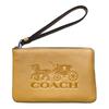 Corner Zip 16 Carriage Logo Embossed L-shaped Zipper Leather Clutch Bag Unisex Couple Style Yellow
