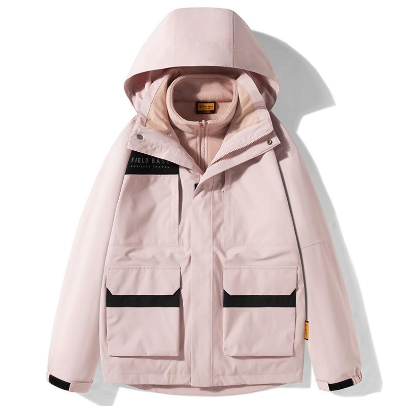 

Куртка Мужские и женские пальто Комплект из двух предметов Осень и зима Новое водонепроницаемое съемное пальто 3XL