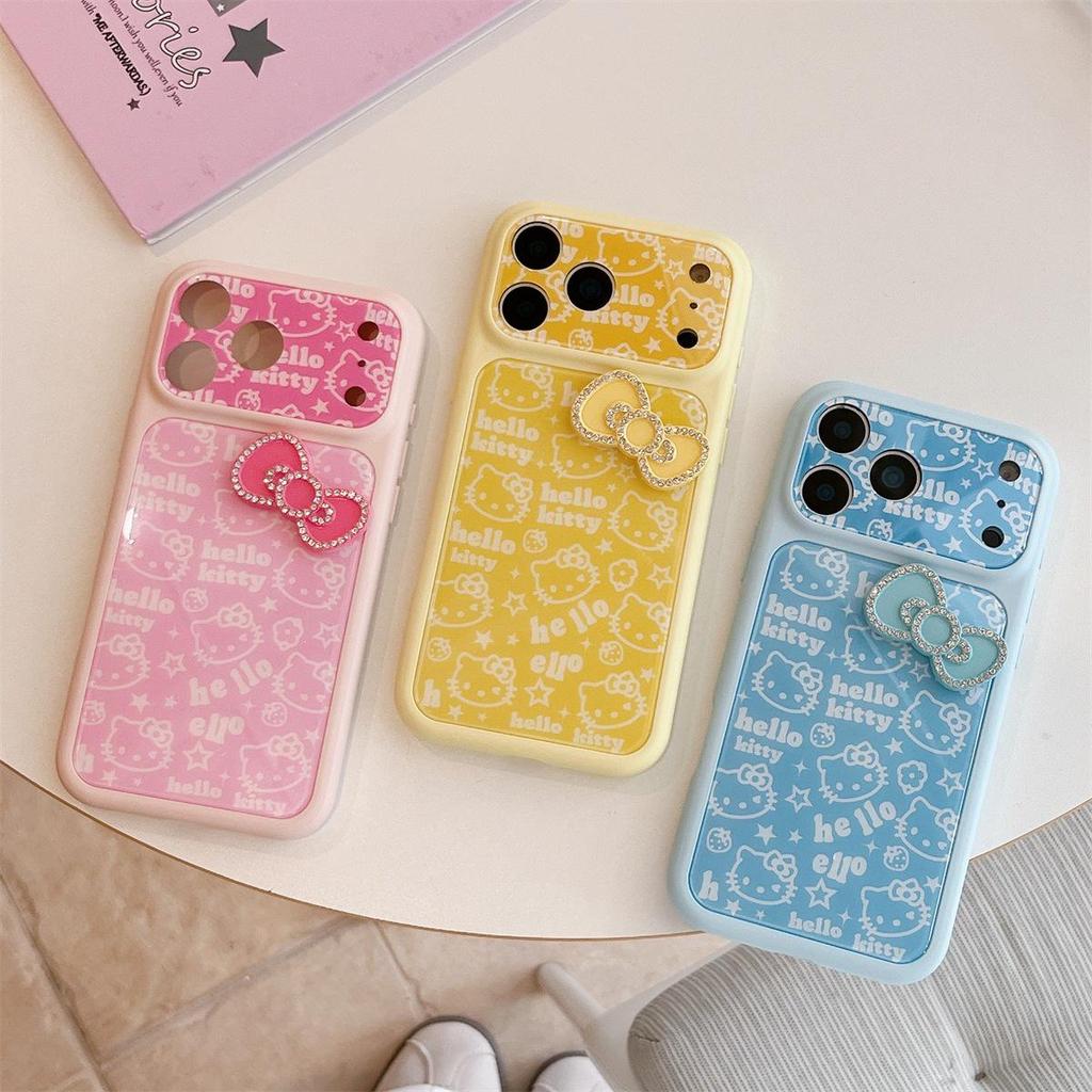 KT Cat Bowknot Shockproof Phone Case for iPhone 15/17/16 Pro Max