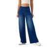 Ladies Wide Leg Trousers Elastic Waistband High Waist Stretch Vertical Trousers Stylish Womens' Casual Pants